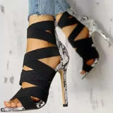 Purpdrank  Sexy Women's Summer Stiletto Sandals High Heels with Elastic Strap and Zipper Bag Heel Fashion Off-white Shoes Sandals Women