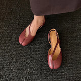 Purpdrank   Luxury Mid Heel Sandals Women Summer Genuine Leather Split Toe Slingbacks Ballet Shoes Brand Designer Banquet Wedding Sandalias