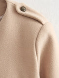 Purpdrank  Luxury Spring Autumn Bomber Jackets New Single-Button O-Neck Pocket Soft Short Tops Long-Sleeve Jacket for Women Harajuku Coats