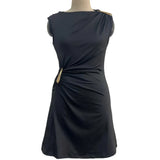 Purpdrank  Summer Buckle Elegant High Waist Slim Sleeveless Ruched Party Dress