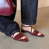 Purpdrank   New Summer Fashion Women Sandals Natural Leather Plus Size 34-41 Cowhide Microfiber Sheepskin Open Toe Buckle Women Shoes