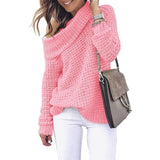 Purpdrank  Women's High Collar Sweater European And American Style Autumn Winter Solid Color Top for Wish