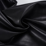 Purpdrank  Basic Solid Pu Leather Flare Pants Casual Slim Folds Low-Waisted Wide Leg Pants Women Autumn Spring Streetwear Office Lady