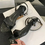 Purpdrank  Sexy Kitten Heel Sandals Women Summer Fashion Open Toe Ankle Strap Buckle Party Shoe Elegant Brand Designer Wedding Bridal Shoes