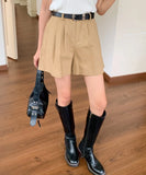 Purpdrank  Summer Vintage Women's Cargo Wide Leg Shorts Pocket 2025 New High Waist Solid Casual Loose A-line Short Pants Female