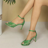 Purpdrank  women high heel Sandals peep toe ankle strap pointed toe pumps sandals ladies heel shoes wedding party