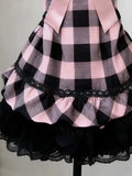 Purpdrank  Summer Japanese Kawaii Sweet Mini Dress Women Plaid Strapless Lace Trim Elegant Sexy Dress Female Korean Chic Popular Clothes