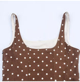Purpdrank  Summer Women Polka Dots Print Slip Dress 2025 Trendy Sleeveless A-line Slim Mid-long Dresses Sexy Spaghetti Strap Party Dress