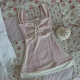 Purpdrank  Lace Bow Y2K Versatile Tank Top Summer New Women Fashionable Sweet Versatile Multiple Styles Comfortable Skin Friendly Camisole