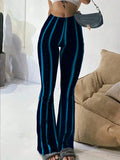 Purpdrank  Autumn Winter Y2k Trousers Casual Fashion Long Pants Tight Casual Tight Vintage Sexy Stripe Female Clothes Chic Flare Pants