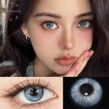 Purpdrank  Elsa Green Contact Lenses for Eyes Natural Yearly Contact Lens Big Beauty Pupil Degrees Prescription Myopia