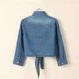 Purpdrank  Countryside Sleeve Denim Small Camisole Short Jacket for Women Plus Size Small Shawl Washed Shirt