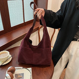 Purpdrank  2-IN-1 Underarm Shoulder Bag Sets For Women Faux Suede Multi Pockets Large Capacity Shopper Tote Bag 2025 Latest Handbags