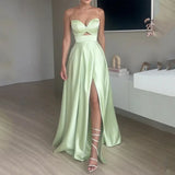 Purpdrank  Women's Sleeveless Hollow out Strap Dress Pure Color Independent Station Autumn New Style Maxi Empire Waist Gown