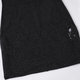 Purpdrank  Sexy Slim Lace Halter Dress See Through Patchwork Pu Leather V-Neck Sleeveless Mini Dresses For Women Summer Party Clubwear Lady