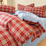 Purpdrank  New Style Yarn-dyed Washed Pure Cotton Checkered Quilt Cover Spring Skin-friendly and Breathable Duvet Cover 220x240