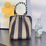 Purpdrank  Adjustable Straps Knitted Tote Bag Large Capaci Portable Handbag for Commuting And Outings Versatile Casual Women's Bag