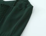 Purpdrank  French Style Retro Dark Green V neck Corset Style Sling Dress Women Elastic Back Ruffles Hem Short Dresses Summer Robe Vestidos