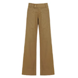 Purpdrank  Safari Style Casual Basic Solid Cargo Jeans Slim Low-Waisted Straight Pants Women Autumn Winter Fashion Streetwear Ladies