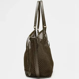 Purpdrank  PU LeatherWomen's Large Capacity Woven Bag Beach Travel Shoulder Bag Handheld Net Bag Fashionable Simple Travel Bag