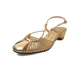 Purpdrank   Women's Vintage Gladiator Sandals Closed Toe Strappy Mid Heel Sandals Slingback Buckle Summer Beach Casual Shoes for Ladies