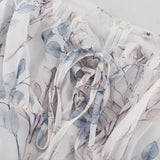 Purpdrank  Fashion Printing Lace Up Tierred Dresses Spring Women Square Collar Long Sleeved Short Dress Autumn High Waist Slim Mini Dress