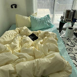 Purpdrank  Ins Bedding Simple Four Piece Set Bed Sheets Are Skin Friendly and Comfortable, Suitable for Home Use