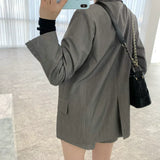 Purpdrank  Korean Chic Women Short Suits Autumn New Blazer + High Waist Wide Leg Shorts 2 Pieces Office Ladies Two Piece Jacket Outfits
