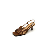 Purpdrank  new Summer Women Sandals Sheep Suede Leather Women Shoes Open Toe Ankle Strap Shoes Square Toe Thin Heel Sandals