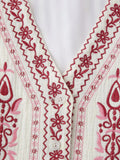 Purpdrank  Vintage V Neck Vest Jacket For Women Ethnic Floral Embroidered Spring Summer Jackets Crop Tops Boho Beach Vestes Coats