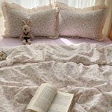 Purpdrank  Summer Comforter - Hollow Lace Washed Cotton, Breathable Thin Quilt, Cool Bedroom Decor (Layered Design)