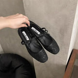 Purpdrank  Elegant Women's Leather Shoes Comfort Bow-Knot Low Heels Ballet Flats Female Footwear Modis Comfortable Butterfly New Ballerinas
