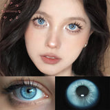 Purpdrank  Elsa Green Contact Lenses for Eyes Natural Yearly Contact Lens Big Beauty Pupil Degrees Prescription Myopia