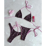 Purpdrank  3 piece Bikini Set Micro Bikini Push Up Women Swimsuit Sexy Swimwear Brazilian Biquini Swim Suit Print Beachwear Female