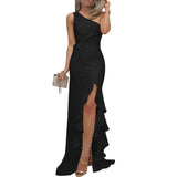 Purpdrank  Red Evening Gown Women's New Sle High Waist Fi Tail Dr for Banquet Drinking Ceremony Silk Milk Fiber Dr