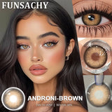 Purpdrank  1 Pair Brown Color Contact Lenses Natural Eye Contacts Blue Colored Soft Lens Yearly Use Women Makeup Cosmetic Lenses