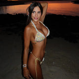 Purpdrank  Patchwork Bikini Sexy Women Swimsuit Push Up Swimwear Female Bandeau Biquini Halter Bathing Suit Blue Bodysuit Beachwear