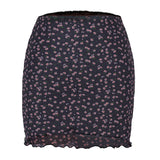 Purpdrank   High Waisted Skirts Women Sexy Cheetah Print Vintage Mini Skirts Fashion Casual Chiffon Mesh Slim Skirt Summer New