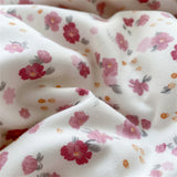 Purpdrank  Bedding Set INS Girls Cherry Soft Washed Cotton Bed Sheet Queen King Size Duvet Set Flower Comforter Set Pillowcase Bed Linens