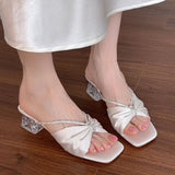 Purpdrank  New Summer Butterfly-knot  Crystal Women Slippers Ladies Elegant Dress Street Style Slides