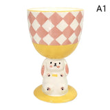 3D Cute Rabbit Ceramic Mug Stemware Hand-painted Irregular Large Capacity Coffee Mugs Cartoon Water Cup Creative Gift Tea Cups