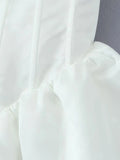 Purpdrank  Sexy backless white mini summer dress women elegant folds evening short dresses woman bodycon prom birthday party dress vestidos