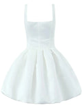 Purpdrank  Sexy backless white mini summer dress women elegant folds evening short dresses woman bodycon prom birthday party dress vestidos