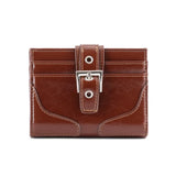 Purpdrank  Leather Card Holder Women Ultra-Thin Mini Buckle Coin Purse Portable Wallet Cute Bank Credit Id Bag Multi-Card Slot Wallets