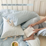 Purpdrank  Double Sided Stripes Bow Pillow Case 48x74cm Soft Comfortable Covers Cotton Pillow Cover Pillow Sham for Beds Home Decoration