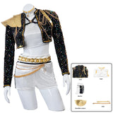 Purpdrank  Rumi Cosplay Costume Wig Shoes Black Coat Singing Suit Song-Promotion Costume Women Halloween Party Role Playing Outfit