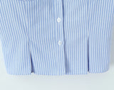 Purpdrank  New Summer Blue White Vertical stripes Print Camis Women Single-breasted Buttons Short Tank Tops Girl Sexy Slim Crop Top Tees