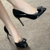 Purpdrank  New Women's Bow Heels for Spring and Autumn