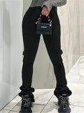 Purpdrank  Europe Autumn and Winter Stretch Waist Micro Side Pocket Tight Pants