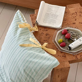 Purpdrank  Double Sided Stripes Bow Pillow Case 48x74cm Soft Comfortable Covers Cotton Pillow Cover Pillow Sham for Beds Home Decoration